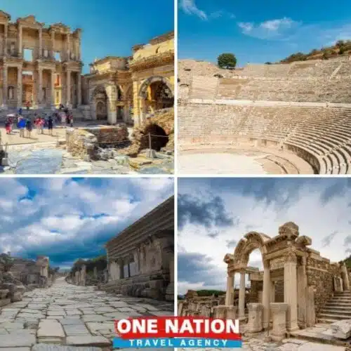 Ephesus ancient ruins view, key highlight for Izmir Airport day trip.