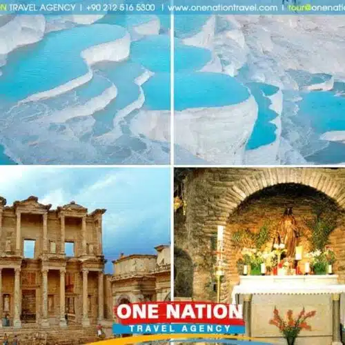 Two-day tour from Istanbul to Ephesus and Pamukkale by plane, exploring ancient sites and natural wonders