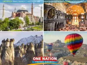 Travelers exploring iconic sights on a 5-day Istanbul and Cappadocia tour, showcasing the blend of historical and natural wonders in Turkey.