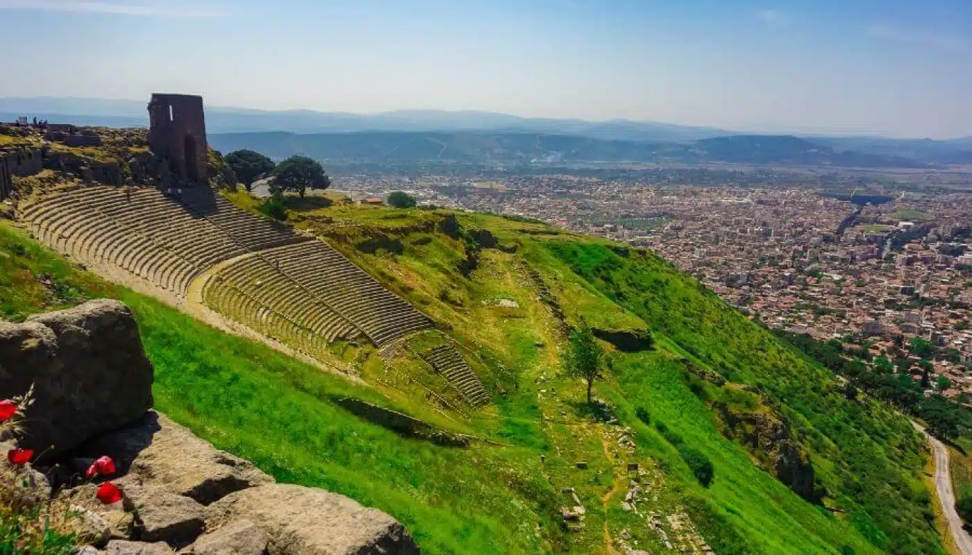 Pergamon Theatre in Bergama, ancient stone structure with tiered seating