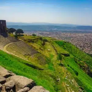 Pergamon Theatre in Bergama, ancient stone structure with tiered seating