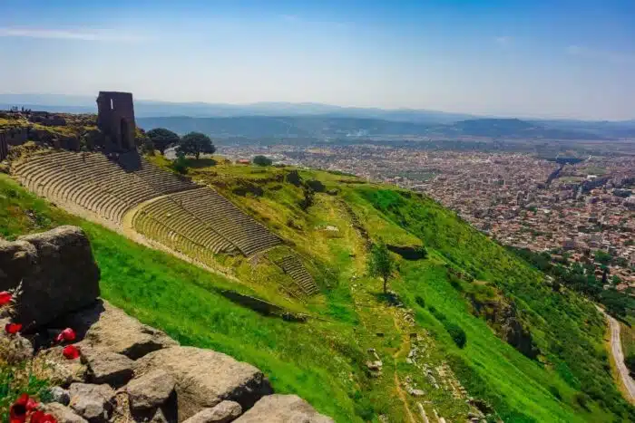 Pergamon Theatre in Bergama, ancient stone structure with tiered seating