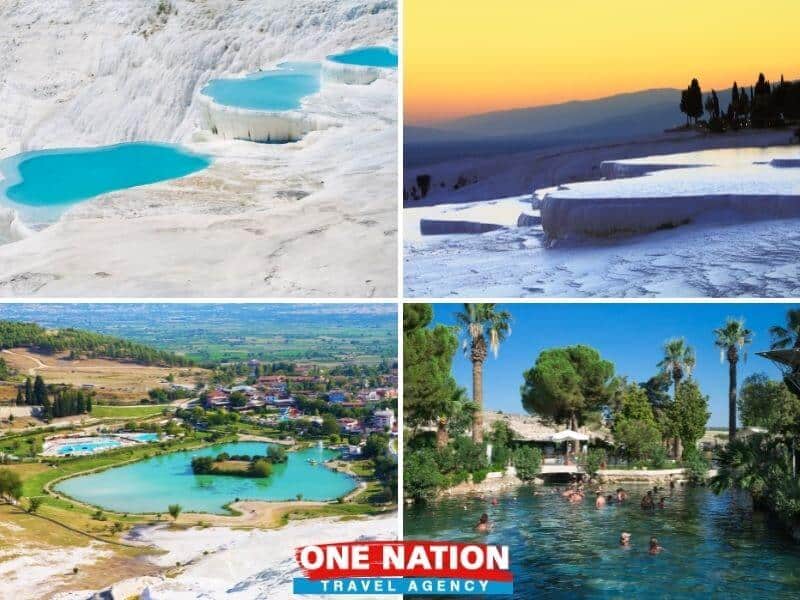 Pamukkale terraces on day trip from Istanbul, showcasing natural white travertine pools.