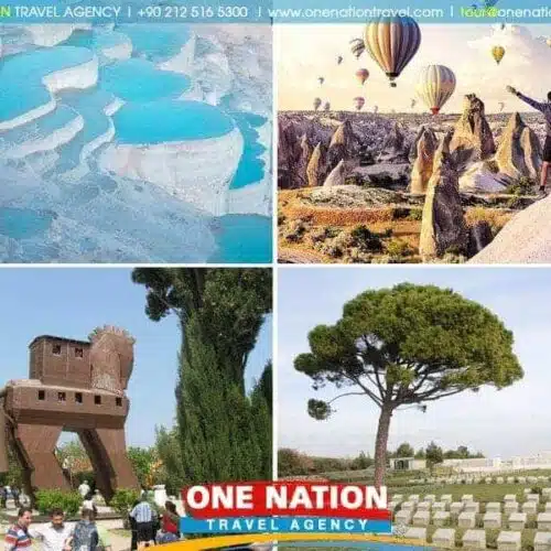 10-day tour of Turkey's historic sites: Istanbul, Gallipoli, Troy, Pergamon, Ephesus, Pamukkale's travertines, and Cappadocia's valleys.