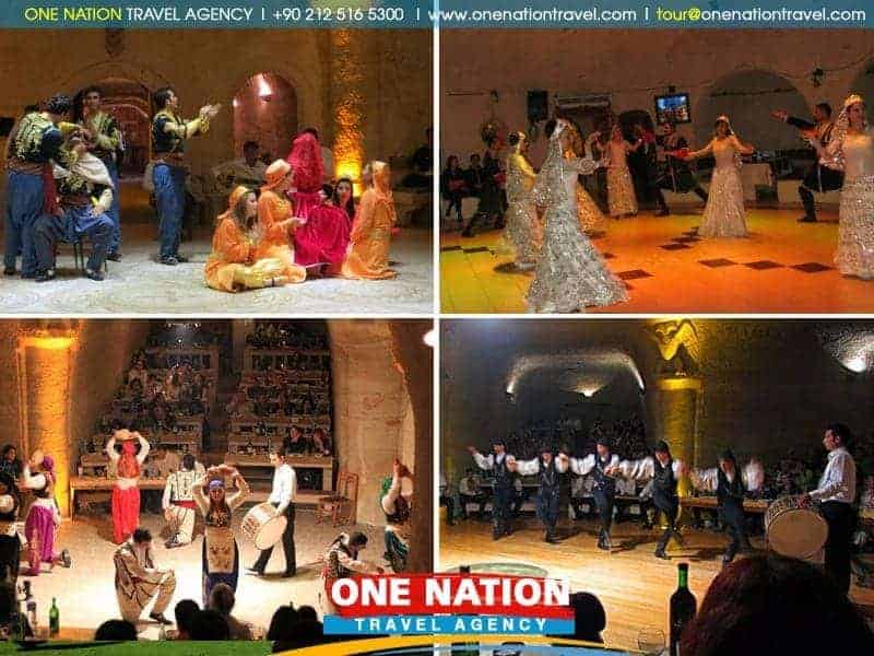 Cappadocia Turkish Night Show with vibrant traditional dances, dinner, and drinks.