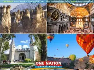 Tourists exploring Istanbul and Cappadocia over 6 days, featuring historic sites and unique landscapes.