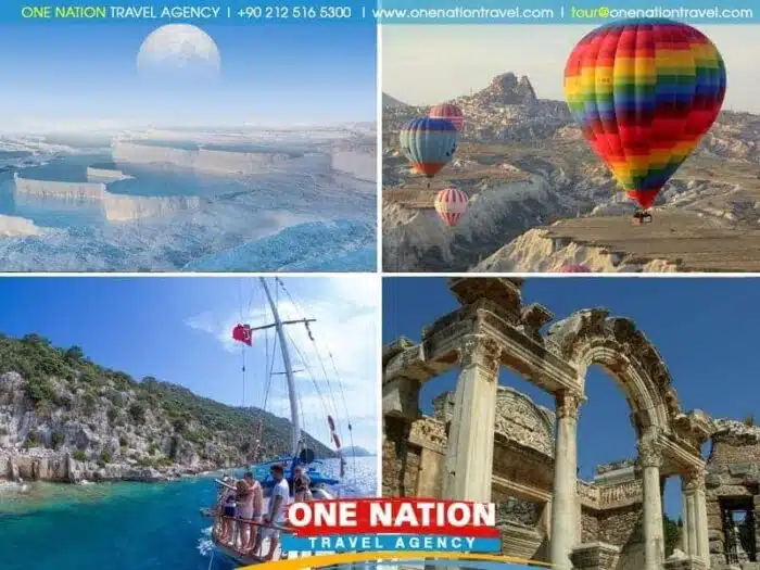 Explore Turkey with a 9-day tour package, featuring visits to Ephesus, Pamukkale, Fethiye, Antalya, and a Blue Cruise in Cappadocia.