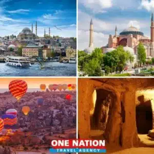 Istanbul and Cappadocia 3-day tour showcasing iconic landmarks and landscapes.