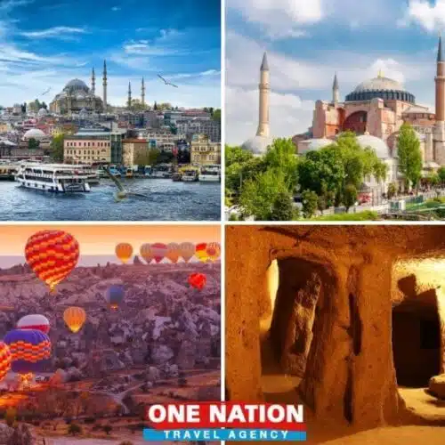 Istanbul and Cappadocia 3-day tour showcasing iconic landmarks and landscapes.