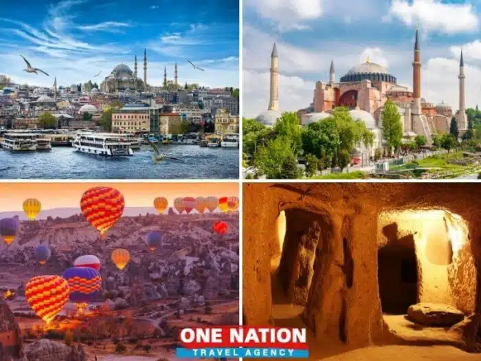 Istanbul and Cappadocia 3-day tour showcasing iconic landmarks and landscapes.