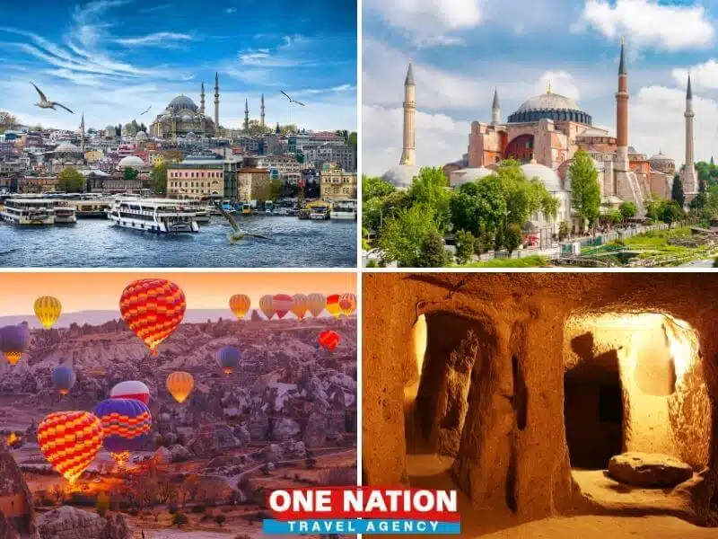 Istanbul and Cappadocia 3-day tour showcasing iconic landmarks and landscapes.