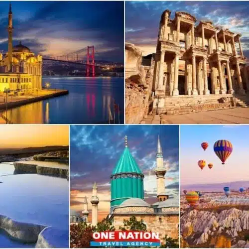 Explore Turkey with a 9-day tour including Istanbul, Ephesus, Pamukkale, Konya, and Cappadocia.