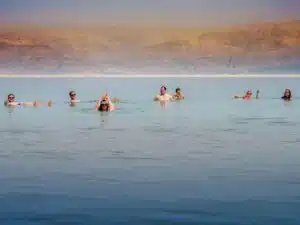Tranquil waters of the Dead Sea in Jordan, serene landscape