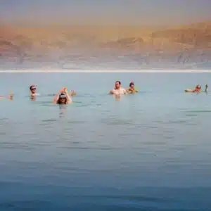Tranquil waters of the Dead Sea in Jordan, serene landscape