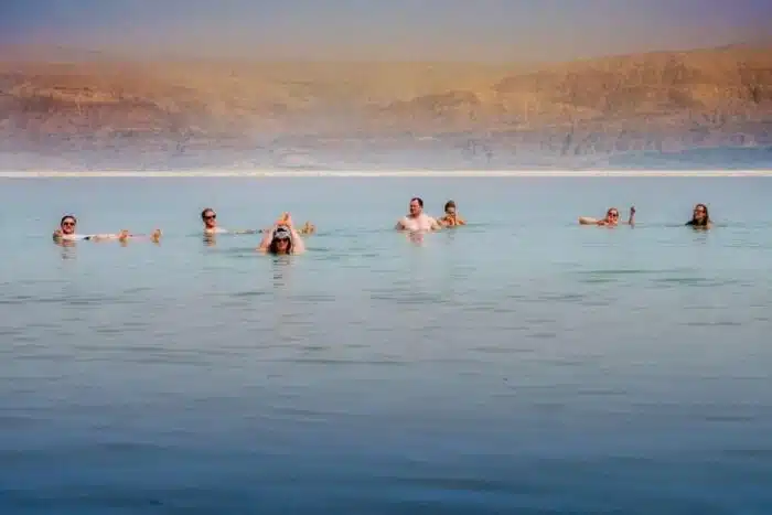 Tranquil waters of the Dead Sea in Jordan, serene landscape
