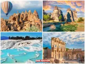 Explore Turkey with a 4-day tour featuring Cappadocia, Pamukkale, Ephesus, starting from Kayseri Airport.