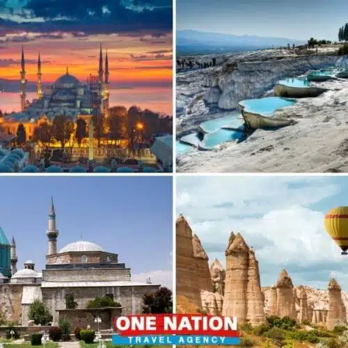 Explore Turkey with a 7-day tour package featuring Istanbul, Pamukkale, Konya, and Cappadocia.