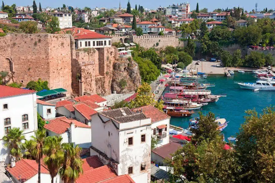 Quaint streets and historic buildings in Antalya Kaleiçi Old City, Turkey tours highlight.