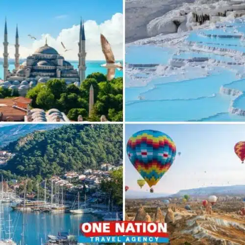 Explore the highlights of Turkey on a 12-day tour, featuring Istanbul, Pamukkale, Fethiye, Antalya, and Cappadocia.