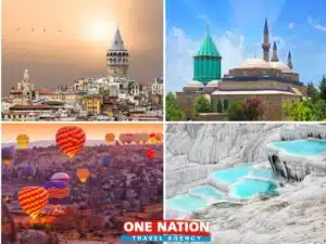 Discover Turkey with a 9-day tour, highlighting Istanbul, Konya, Cappadocia, Pamukkale, and Ephesus.