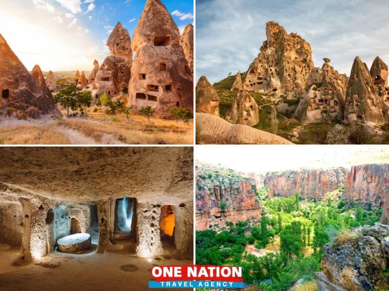 4-Day Cappadocia Tour brochure featuring iconic fairy chimneys and hot air balloons.