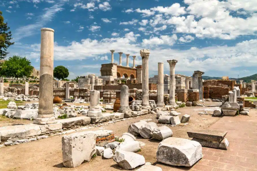 Basilica of Saint John in Ephesus, ancient ruins with iconic columns.