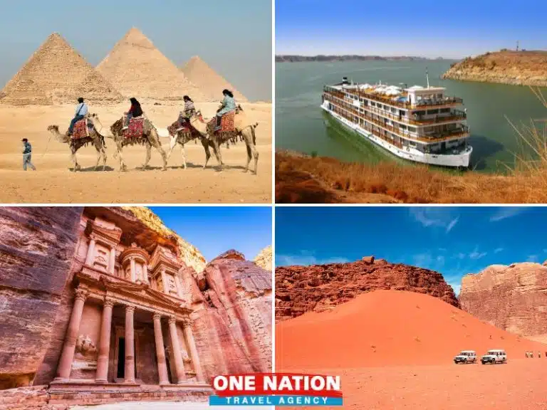 Explore ancient wonders on a 14-day Egypt and Jordan tour, featuring iconic pyramids and Petra.
