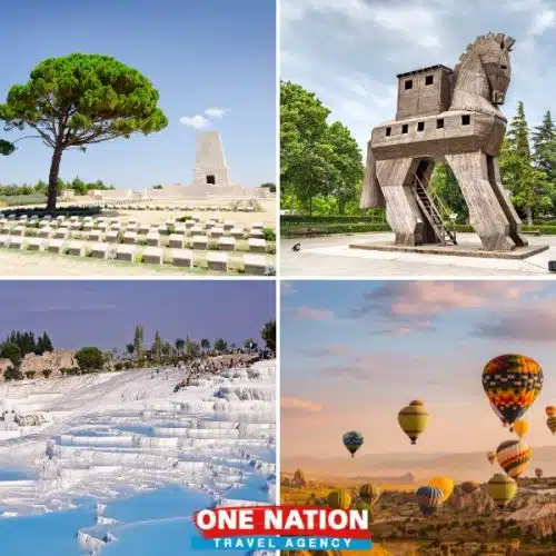 Explore Turkey's heritage on an 8-day tour covering Gallipoli, Troy, Pergamon, Ephesus, Pamukkale, Antalya, and Cappadocia.