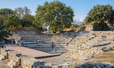Ancient Theater Ruins in Troy, Turkey