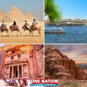 Experience a 10-day adventure in Jordan and Egypt, visiting Petra, the Pyramids, and cruising the Nile with One Nation Travel.